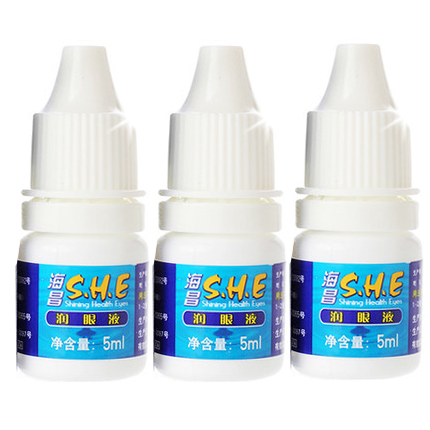 海昌润眼液5ml *3瓶隐形眼眼镜清新保湿舒润预防眼干 cs彩瞳