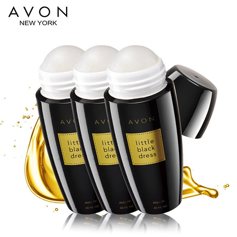 avon雅芳 小黑裙走珠止汗露3支装 男女士 滚珠香体露 去狐臭 腋臭