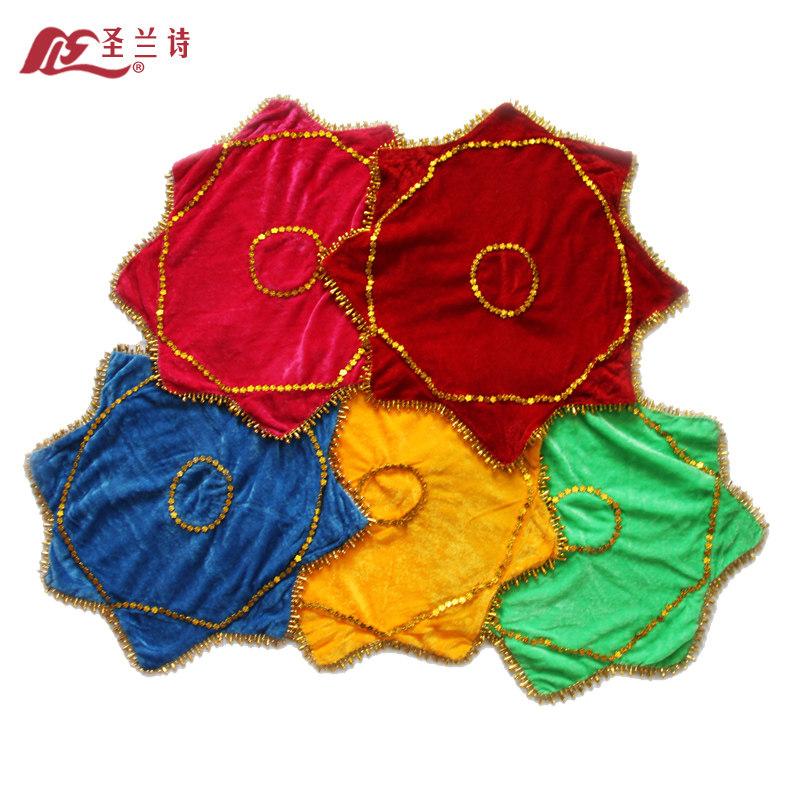 Saint Lanshi dance handkerchief dancer handkerchief handkerchief octagonal scarf velvet belt loop two-person dance handkerchief flower