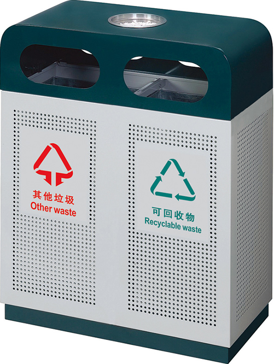 Classified Outdoor Trash Can Large Punch Holes Environmentally Friendly Stainless Steel Bins Community Property Sanitation Outdoor Bins