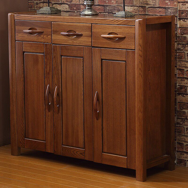 Dining cabinet Solid wood sideboard Wine cabinet Chinese style elm sideboard Modern simple restaurant drawer Package logistics