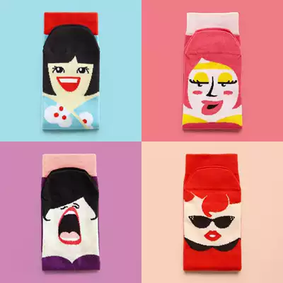 ChattyFeet Crazy Socks British funny funny face cartoon pattern talking women's socks