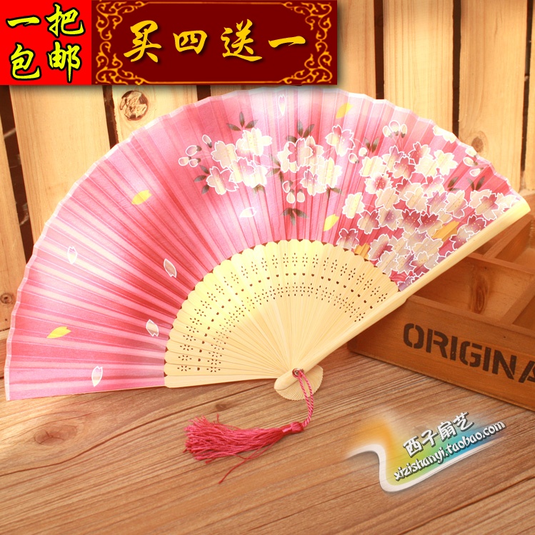 Fold silk female fan lady folding fan fan fan fan fan fan fan folding Japanese fan