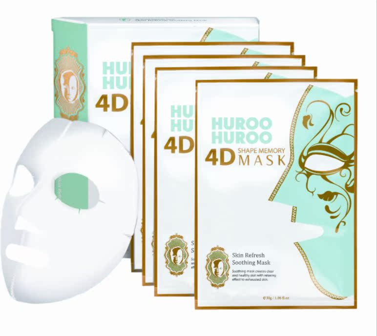 HUROO HUROO 蝴露蝴露柔滑4D面膜贴4片去角质滋润爽滑韩国直邮