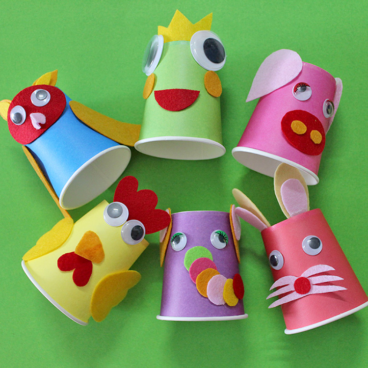 Kindergarten Early education Art course Children's creative parent-child DIY material supplies Handmade colored paper cups 10pcs