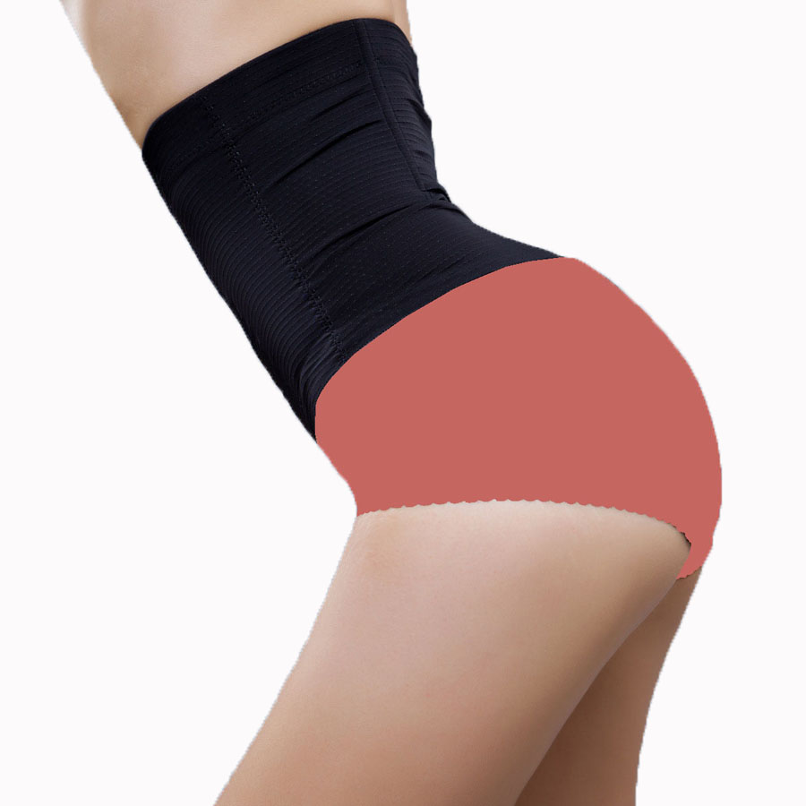 Lady Brief Lady Shapen Belt Double Waist Seal Protective Gastro-warm Palace Warm Strengthening Beam Belly with bunches Belly Thickened Black