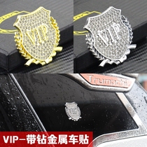 Car Metal Car Sticker stainless steel 3D upright in vitro Decorative Sticker Tail Mark Retrofit Supplies Creative Personality Vip Car Mark
