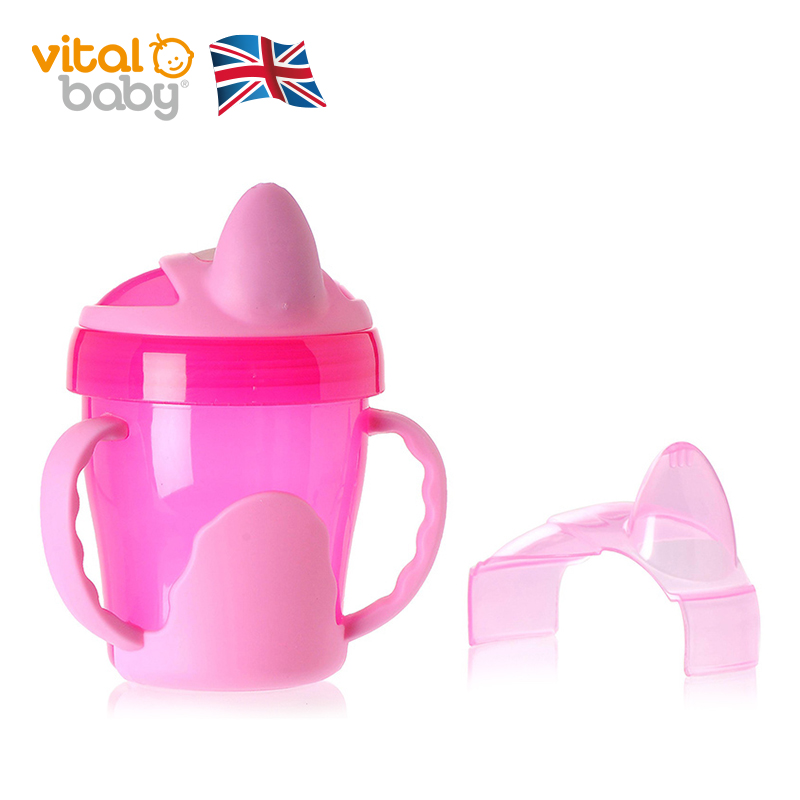 乐友孕婴童英国韦特儿vital baby鸭嘴学饮杯带把手启蒙水杯200ml