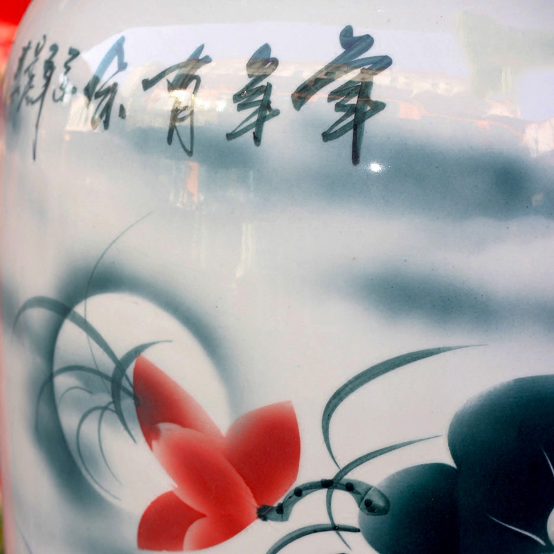 Jingdezhen ceramics of large vases, hand - made lotus lotus years sitting room place idea gourd bottle than fish