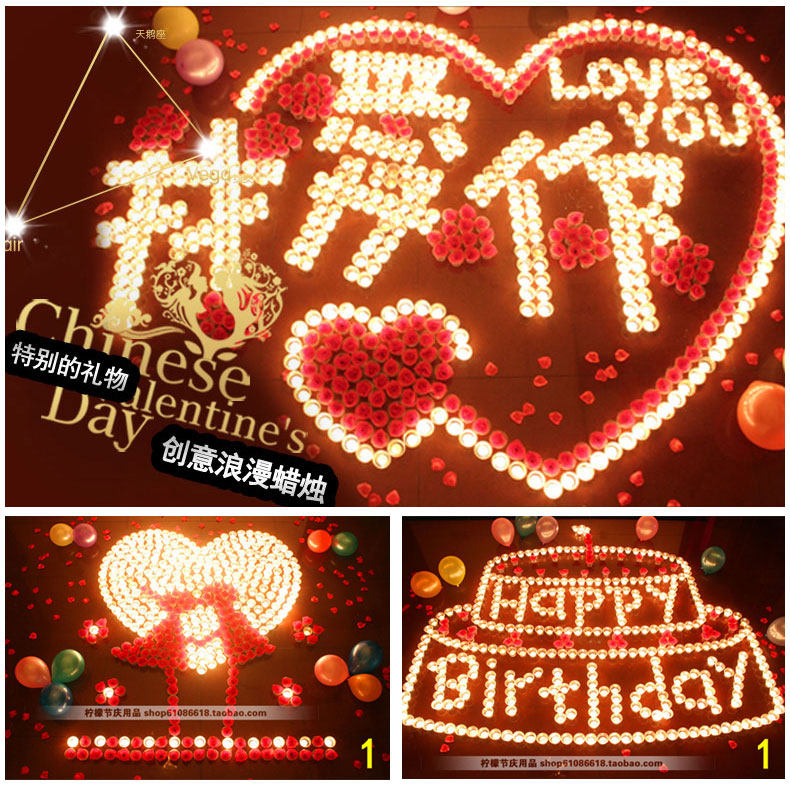 New Year's Eve Valentine's Day coursework Birthday Sue White Festival Table White Apology Props Creative Arrangement With Drawings Candle Package