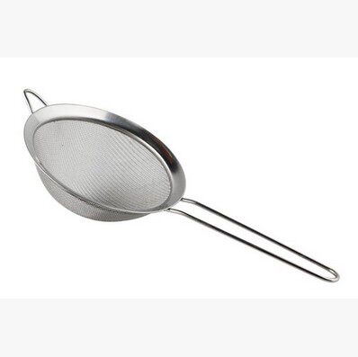 Stainless steel wide-sided flour sieve oil spoon oil grid oil fishing colander milk tea tea leaves slag 8cm-20cm