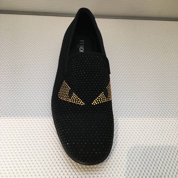  FENDI Fendi 22 full of diamonds with yellow eyes little devil Lefus shoes
