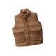 Thu đông 2018 phiên bản Hàn Quốc của đoạn retro ngắn không tay áo nhung kẻ sọc vest cotton nữ đứng cổ áo vest thủy triều thiết kế thời trang nữ Áo vest