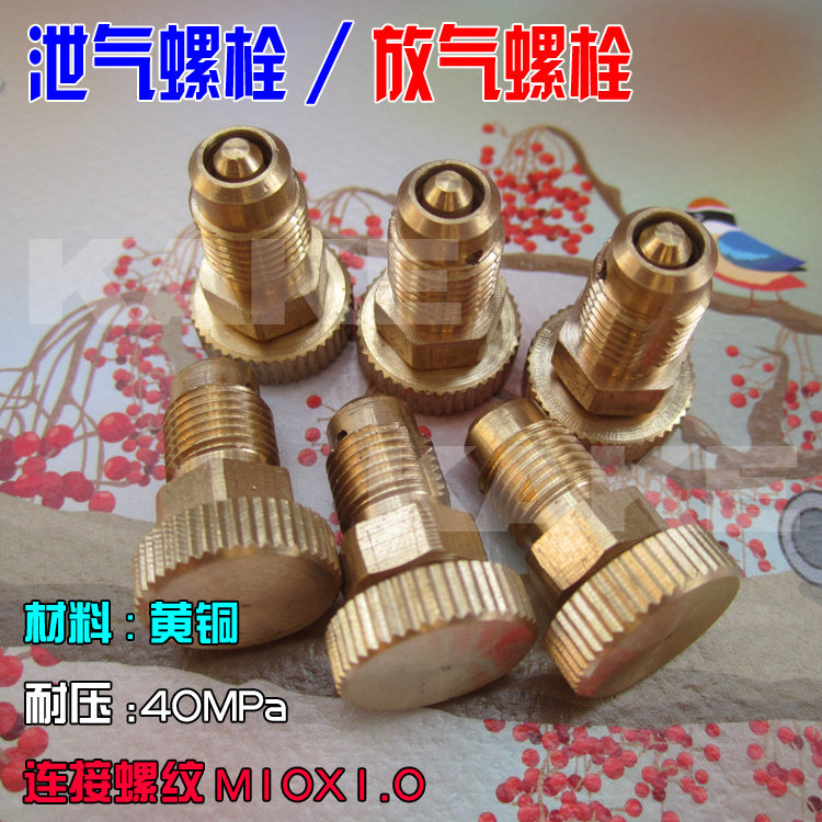 Degassing bolt, decompression bolt, degassing nut, degassing 30MPa high-pressure pump accessories, copper screw
