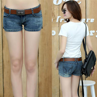 Stretch women's summer trendy Korean style slimming denim shorts