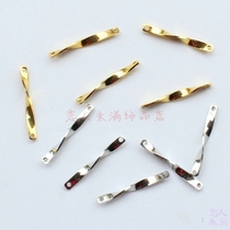  Pure copper plating 18K gold white K 2*18 5mm twisted flower double hole connection curved piece diy accessories Jewelry Accessories