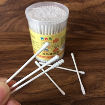 Turn bear paper stick cotton swab Infant hygiene and cleaning two-headed fine stick cotton swab 180 pieces of pure cotton paper stick cotton swab