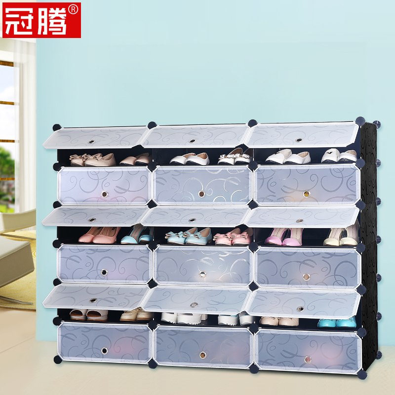 冠腾3列大容量防尘鞋架3P4