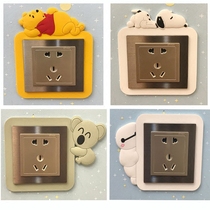 Wall switch protective cover Cartoon home bedroom living room luminous creative decorative socket washable luminous home