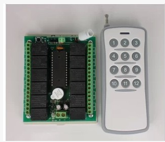 新款低价12路无线控制器带工作指示灯多功能遥控开关DC-12L12V24V