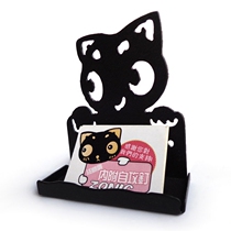 G006 Down business card holder cartoon kitten original design wrought iron creative decoration desktop storage