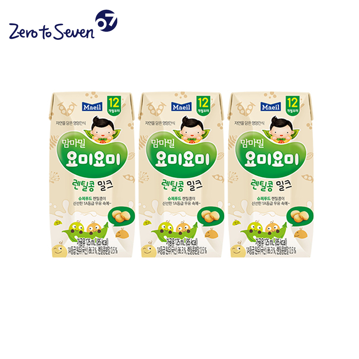 韩国maeil每日乳业妈咪味吖咪吖咪 小扁豆牛奶（125ml*3）