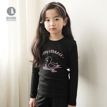 Spring and Autumn Baby Pink T-shirt Girls Crewneck Long Sleeve Backing Shirt Children's Cotton Cartoon Animation Printed Top