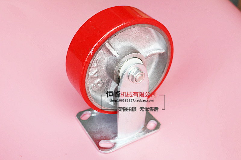 Heavy-duty 5-inch iron core polyurethane pu fixed wheel universal wheel industrial wheel caster trolley equipment mute wheel