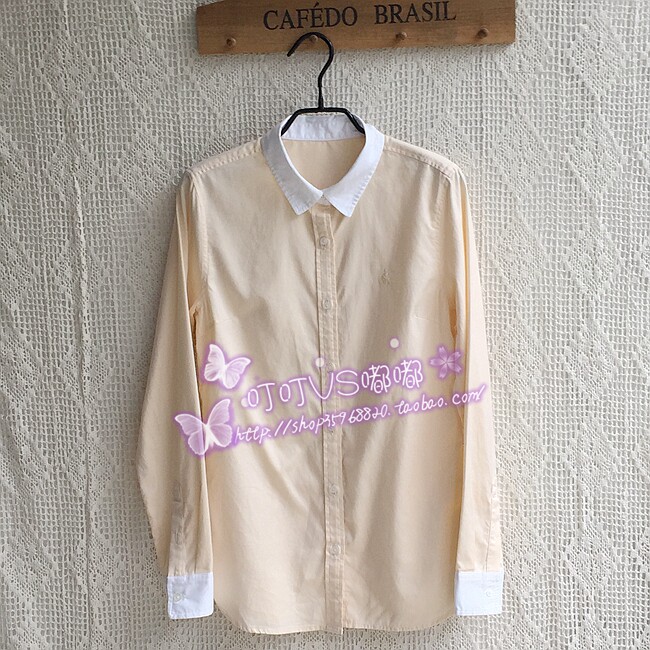 BP Single Row Multi-Close POLO Color Roll Color Cotton Refined Long-sleeved Shirt