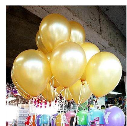 Gold balloon silver latex balloon 10 inch thickened round pearlescent balloon opening ceremony annual meeting arch balloon