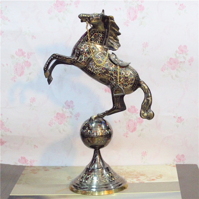 Pakistan Handicrafts Imported Bronze Ware Bronze Sculptures 14-inch Merchandize Horse Home Gift BT567