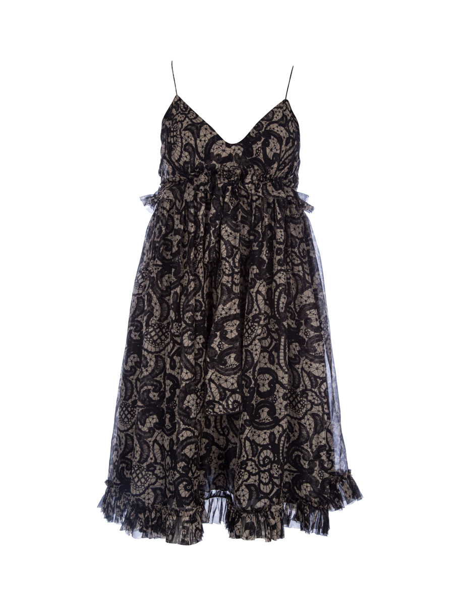 Dolce&Gabbana 黑色覆蕾丝吊带连衣裙