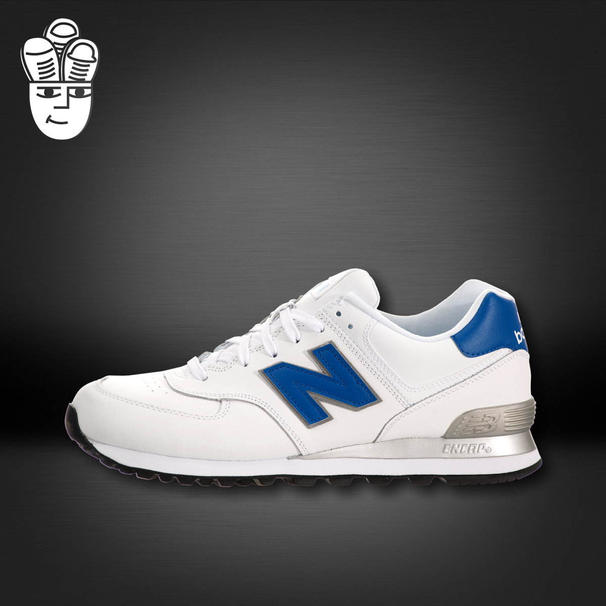 New Balance 574 NB男鞋 时尚舒适跑鞋 皮质运动休闲鞋 经典白红