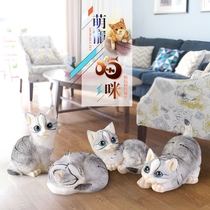 Simulation cat living room home decorations creative gift resin animal crafts TV cabinet cute small ornaments