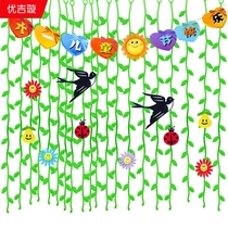 Childrens school kindergarten decoration Corridor classroom pendant Mall shop Air pendant Rattan wicker swallow