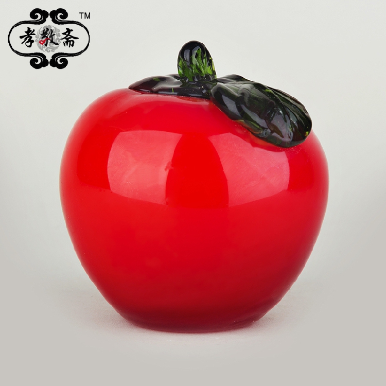 Crystal glass apple emulated foam porcelain fruit for fruit 5 fruits Ping'an fruit to be buried in the cave Qingming sacrificial