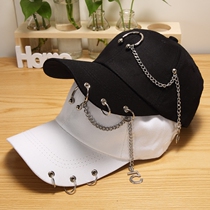 Korean version of hat female summer Joker Harajuku wind iron ring cap baseball cap male tide student black sun hat