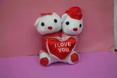 Ordinary bear wedding limousine decoration flower material pair panda doll special price car head doll factory direct sales