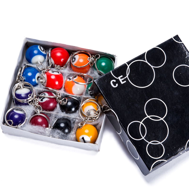 Billiards mobile phone rope Billiards ornaments small pendant billiards key chain 2.5CM color keychain whole box price