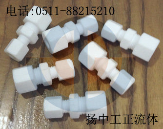 PTFE sleeve joint Phi 6-Phi 8 heterodiameter straight through intermediate cutting sleeve joint