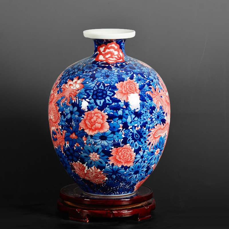 Antique blue - and - white porcelain yongzheng vases home sitting room adornment penjing collection jingdezhen ceramics process
