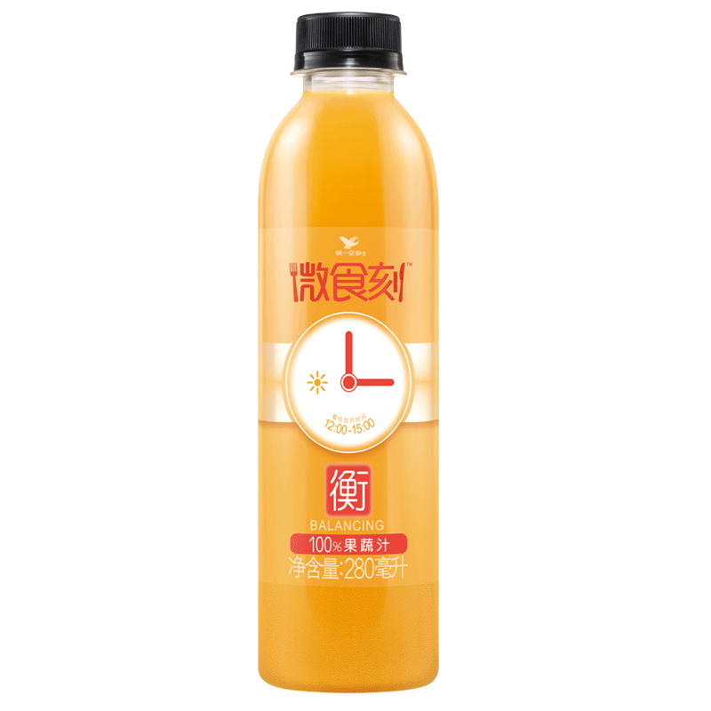 【天猫超市】统一微食刻 100%果蔬汁280ml/瓶 午餐果蔬微餐-衡