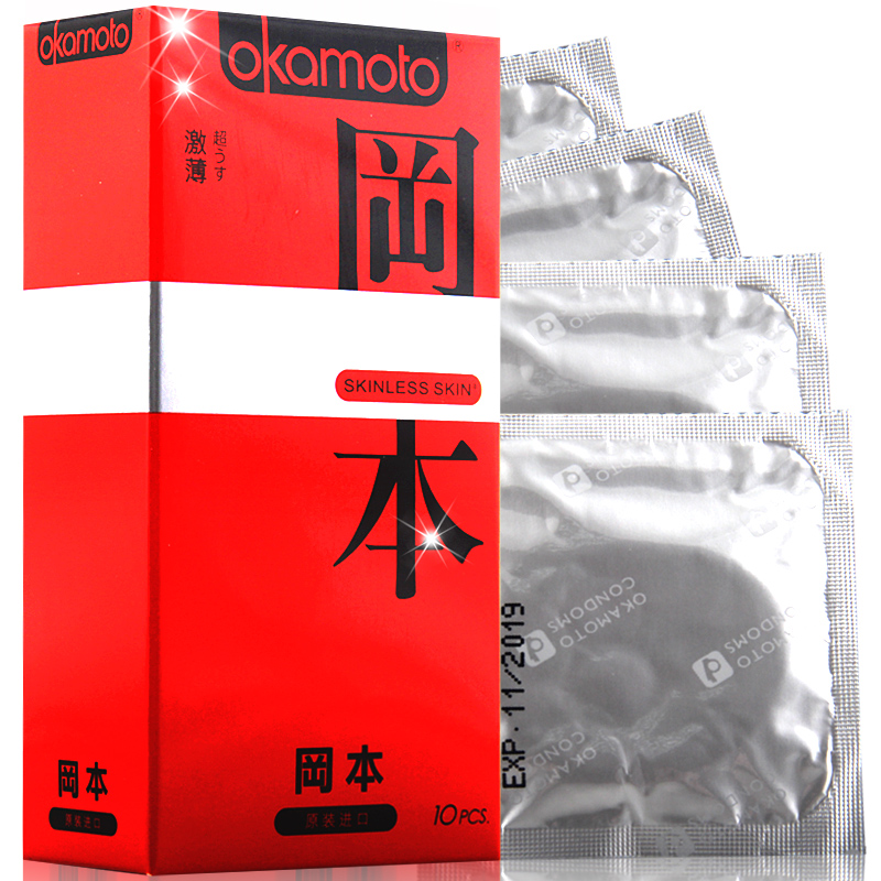 冈本 skin激薄避孕套10只 超薄润滑贴身安全套 成人计生情趣用品