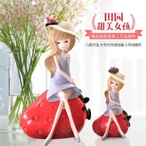 Creative home decoration fruit girl birthday gift resin small decoration childrens room living room office decoration