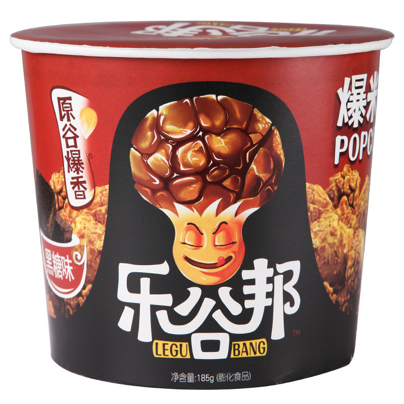 【天猫超市】乐谷邦 黑糖味爆米花 185g/桶 膨化休闲食品零食