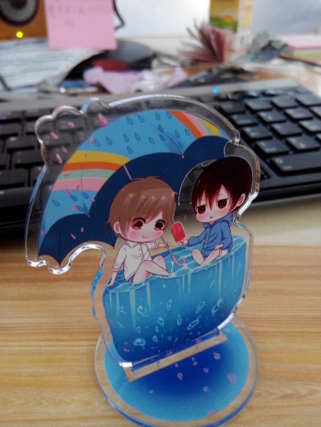 Transparent acrylic character seat Anime mobile phone holder double-sided double-layer printing cartoon character seat three-dimensional