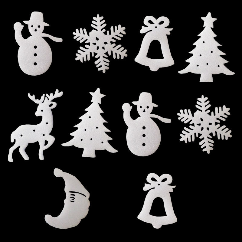 Hippel Christmas decorations foam more than a dozen sets Christmas tree Santa Claus snowman Snow Flowers Little Deer Collage-Taobao