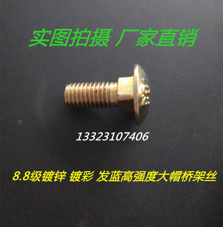 8 8 8 Class high strength galvanized square neck round cap carriage bolted bridge wire M8M10M12M14M16