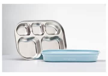 Kangovou小袋鼠不锈钢安全分隔餐盘-野莓蓝乐扣台湾官网直邮进口