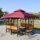 Gazebo Sân ngoài trời Biệt thự Sân vườn Gỗ che nắng Gỗ nội thất ngoài trời Nhà gỗ Bốn góc hình lục giác - Bàn ghế ngoài trời / sân bàn ăn ngoài trời đẹp Bàn ghế ngoài trời / sân